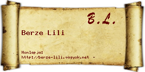 Berze Lili névjegykártya